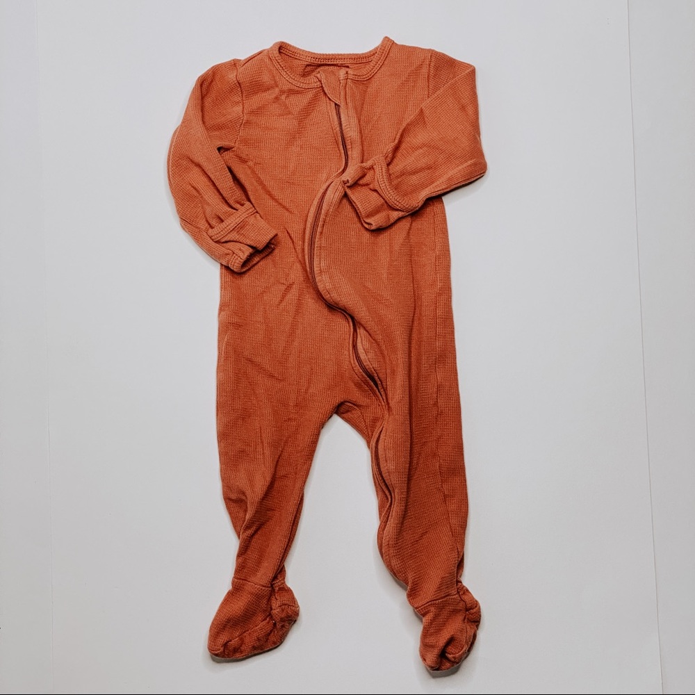 Modern Burlap Organic Thermal ZipUp Footie Pajama